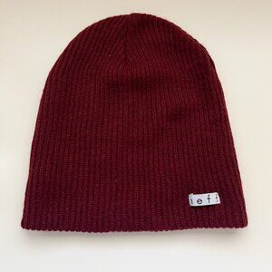 Neff Burgundy Red beanie emo skater grunge y2k winter streetwear soft cozy knit